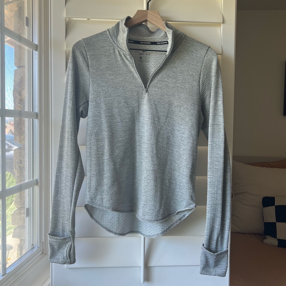 Nike Running Women's Gray Quarter-Zip Dri-Fit Sweatshirt